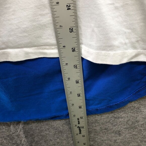 Zara Oversized T Shirt Womens S Global Cast Graphic Tunic White Blue World - Picture 7 of 9